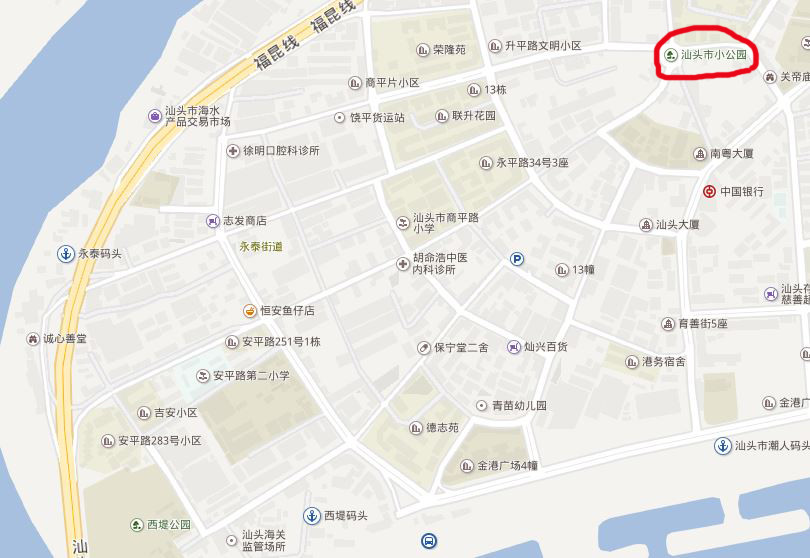 汕头市小公园开埠区(汕头老城)地图